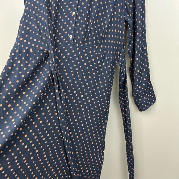 Nice Things Paloma S. Navy Collared Long Sleeve Dress Size 10 - Picture 5 of 12